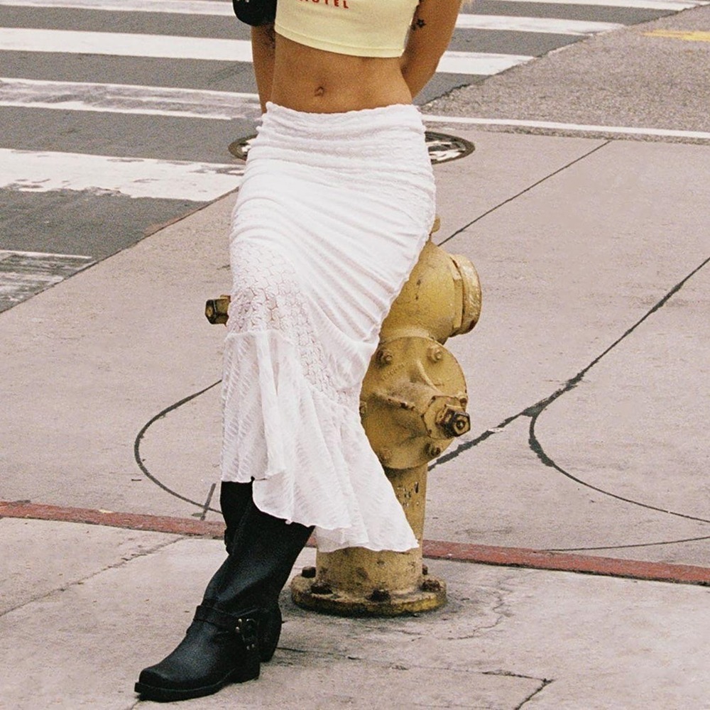 Princess Polly Natoma Lace Bias Cut Maxi Skirt White Size 6 NWT - Picture 1 of 4